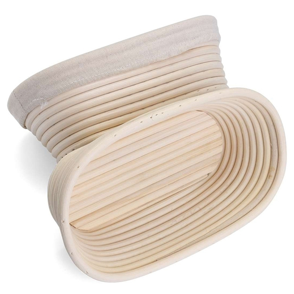 Корзинка для расстойки теста из лозы ротанга овальная 21х15х8 см