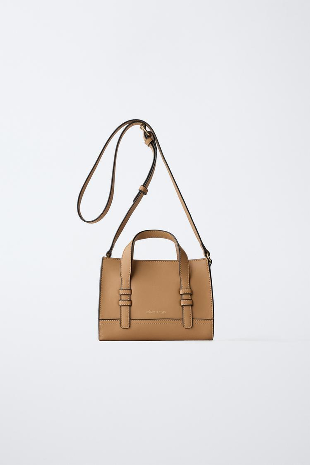 ZARA СУМКА С ПЛЕЧЕВЫМ РЕМНЕМ, КОРИЧНЕВЫЙ