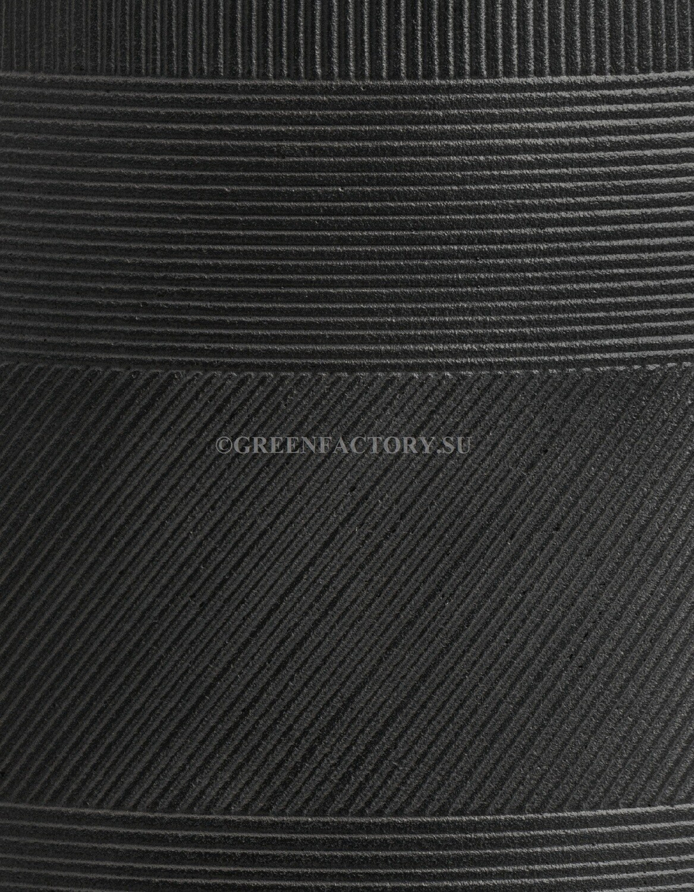 Кашпо TREEZ ERGO - серия Graphics - Низкая чаша - Чёрный графит