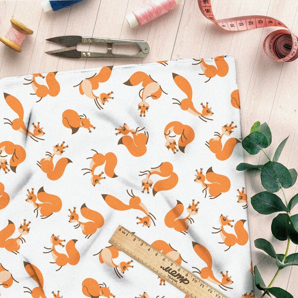 Ткань мембрана игривые лисята