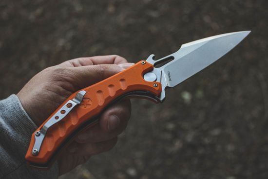 Складной нож НОКС Мангуст-2С 337-009406 c клинком из стали D2, рукоять G10