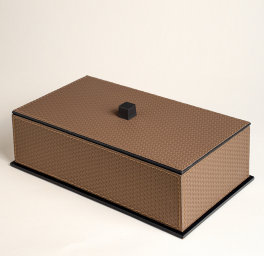 Шкатулка из кожи Коричневая
