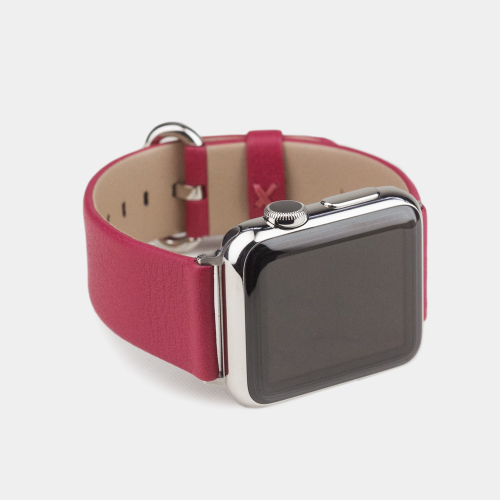 Ремешок для Apple Watch 44/45/46 mm из кожи теленка,  цвета малины