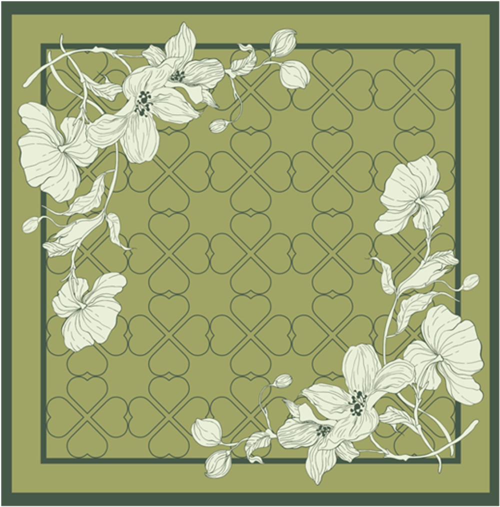 Платок двойной печати 64x64 см AV-AM50801