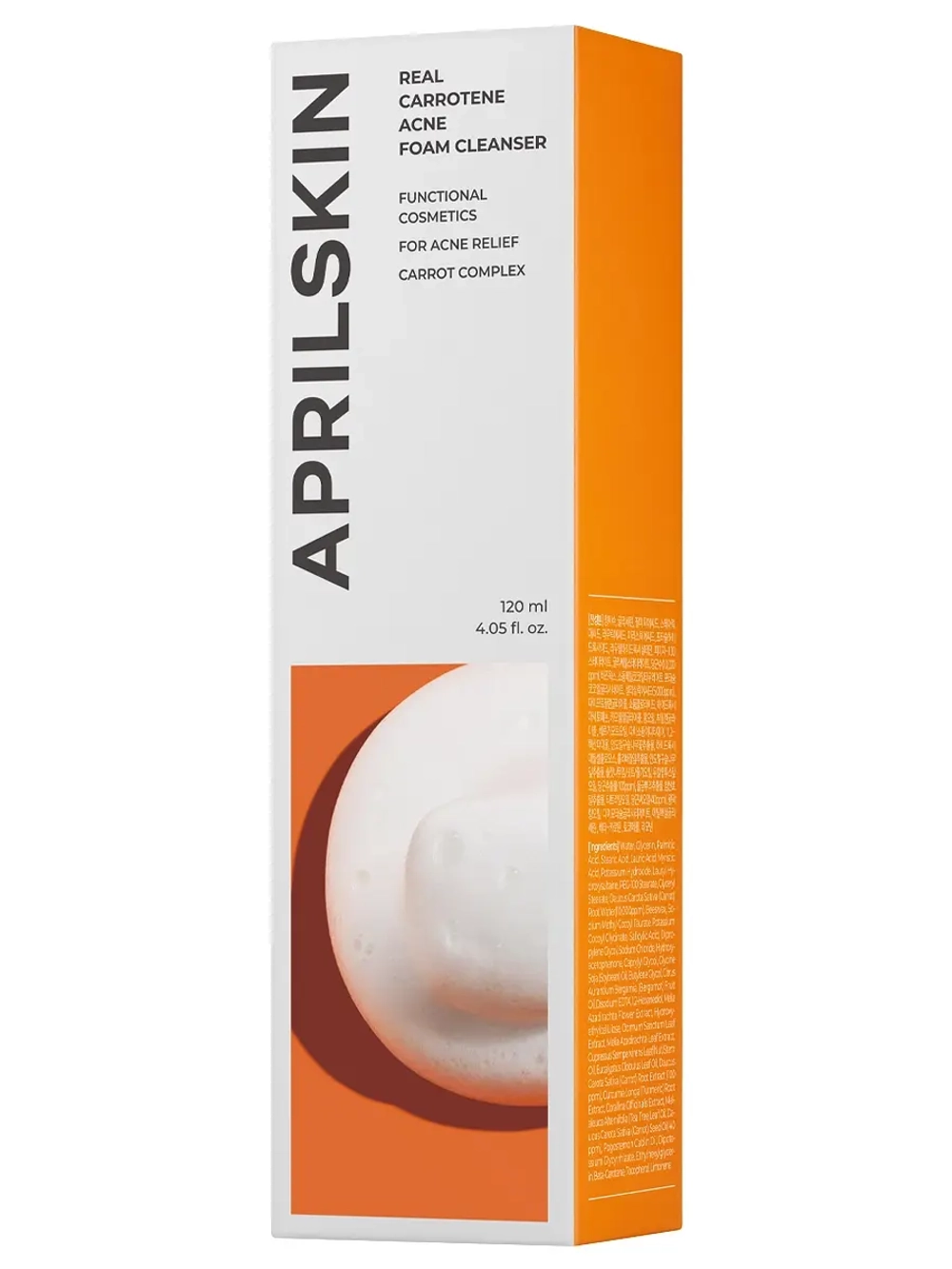 APRILSKIN Морковная пенка для умывания с салициловой кислотой против акне Real Carrotene Acne Foam Cleanser 120 гр