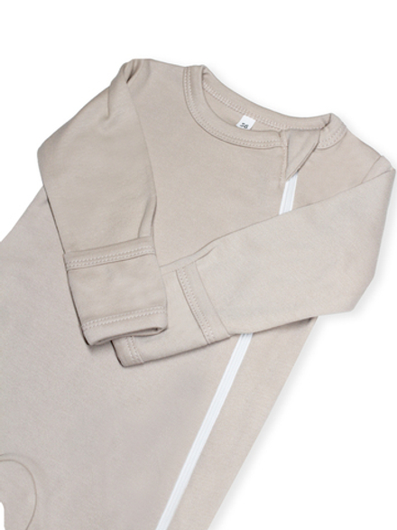 Комбинезон СЛИП на молнии, с закрытой ножкой Светлый кофе