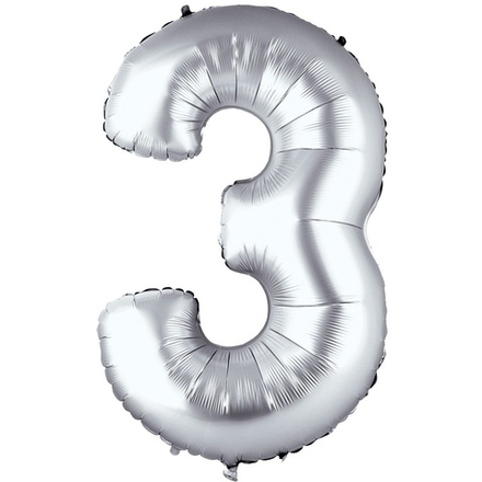 Г ЦИФРА 3  26" Серебро 66 см.