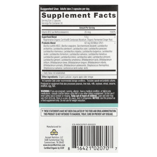 Ancient Nutrition, Пробиотики для поддержки метаболизма, 60 капсул