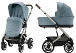 Коляска Cybex Talos S Lux TPE complete Aton B2 Steel Grey Base One 4 в 1 Stormy Blue с дождевиками