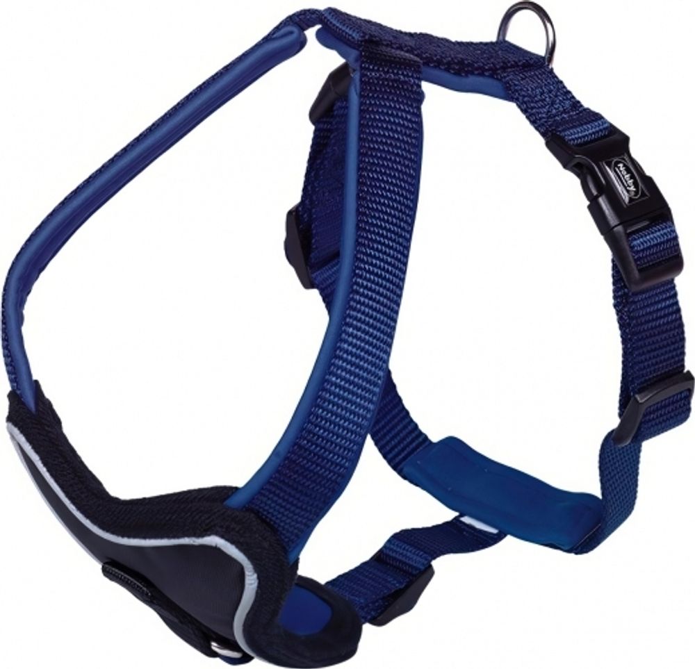 Nobby Шлейка Classic Preno Comfort для собак, нейлон, синяя, 1.5х30-35 см