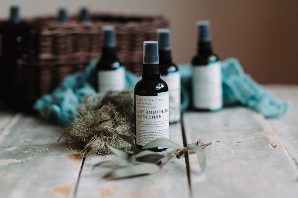 СЫВОРОТКА-ТЕРМОЗАЩИТА ДЛЯ ВОЛОС "ВИТАМИННЫЙ КОКТЕЙЛЬ" 100мл (Краснополянская косметика)