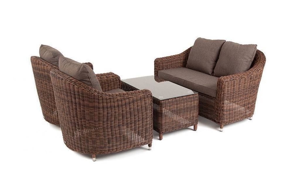 "Кон Панна" лаунж-зона из искусственного ротанга, цвет коричневый