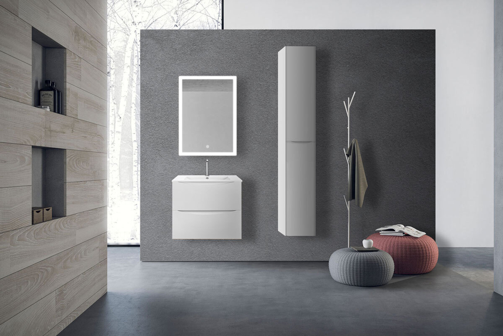 Тумба под раковину Vincea Mia 600 подвесная, 2 выкатных ящика soft close, G.White