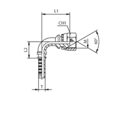 Фитинг DN 12 DKM (Г) 22x1.5 (90)
