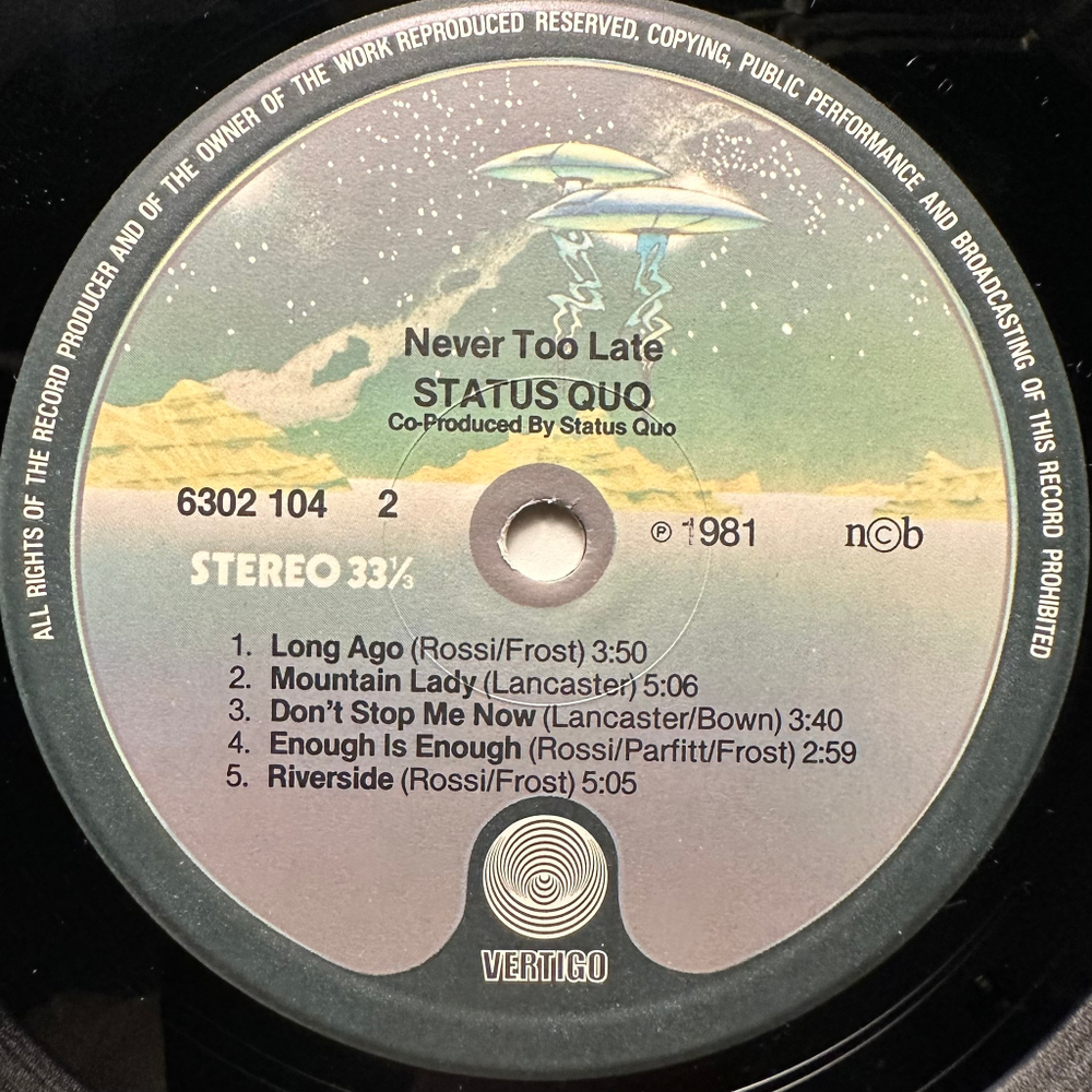 Status Quo - Never Too Late Скандинавия 1981г.)