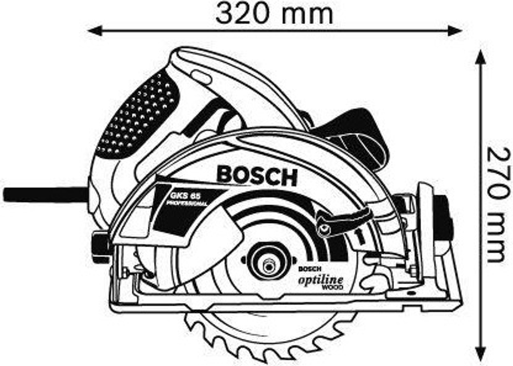 Пила циркулярная электрическая BOSCH GKS 65  0601667000