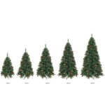 Елка светодиодная «Лесная метель» 210 см, ПВХ+леска (шишки и напыление), 1075 веток, 240 ламп LED, Теплый белый