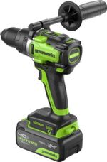 Дрель-шуруповерт аккумуляторная GREENWORKS GD24DD140 ударная, 24V, АКБ 4Ач и ЗУ 3707607CUB