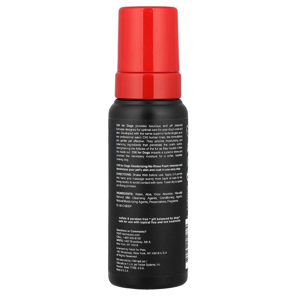 CHI for Dogs, дезодорирующая пенка для собак, не смываемая, 237 мл (8 жидк. унций)