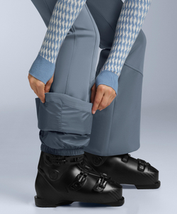 OYSHO Водонепроницаемые расклешенные эластичные брюки SKI с высокой посадкой, серо-голубой