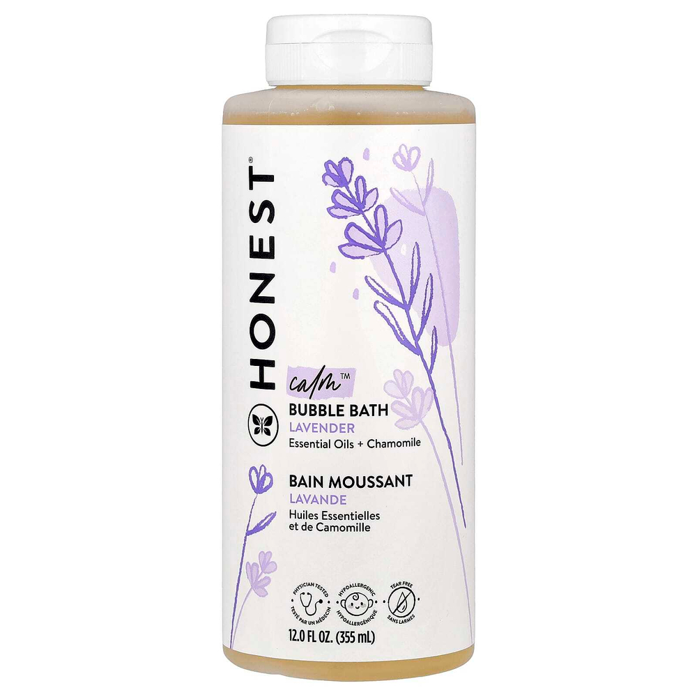 The Honest Company, Поистине успокаивающая пена для ванн, лаванда, 12,0 жидких унций (355 мл)