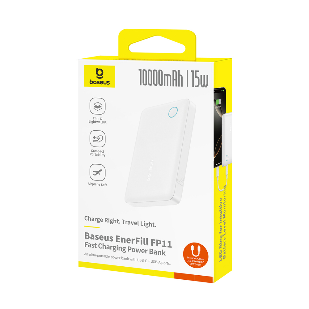 Портативный внешний аккумулятор Baseus EnerFill FP11 10000mAh 15W Black (P1008210C123-00)