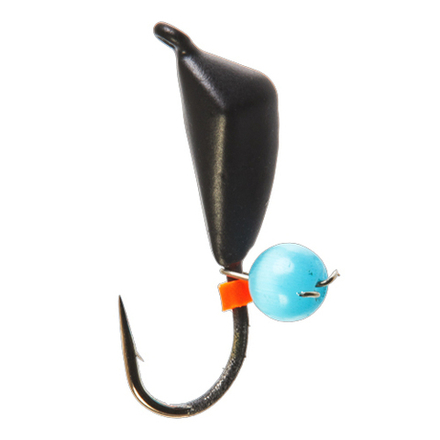 Мормышка вольфрамовая Lucky John ДРЕЙССЕНА с петелькой и бисером кошачий глаз 040/Blue