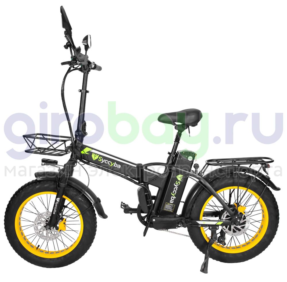 Электровелосипед Syccyba F10 Pro 2025 года (48V/15Ah) - Жёлтый обод фото №3