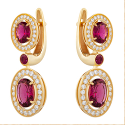 Серьги С Турмалинами, Рубинами и Бриллиантами, E0100-1/39