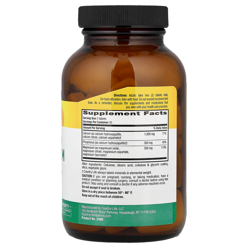 Country Life, Target-Mins®, комплекс с кальцием и магнием, 90 таблеток