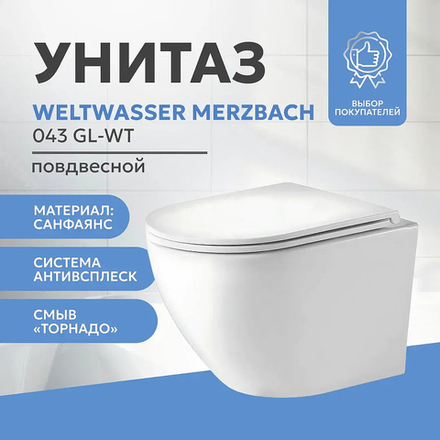 Унитаз подвесной WeltWasser Merzbach 043 GL-WT 10000009939 с сиденьем Микролифт