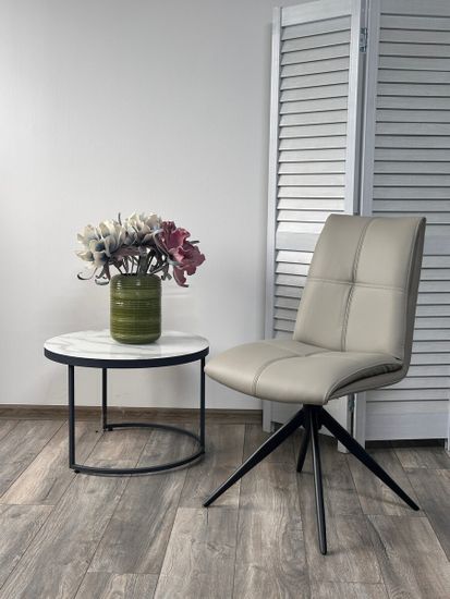 Стул VIGGE 360 град. поворот. HF017-11 / HF017-12 Бежевый, экокожа / Черный каркас