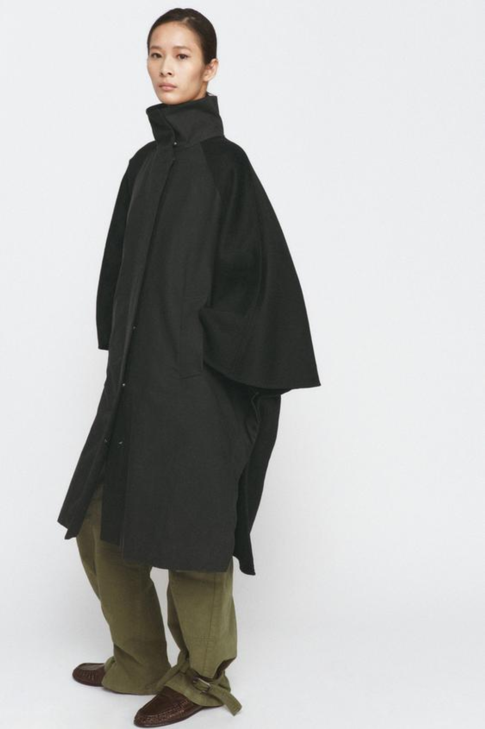 ZARA ПАЛЬТО ИЗ СМЕСОВОЙ ШЕРСТИ — ZW COLLECTION LIMITED EDITION, МОРСКОЙ ТЕМНО-СИНИЙ