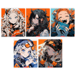 Тетрадь А5 40л клетка "Аниме девочки" (Академия Групп)