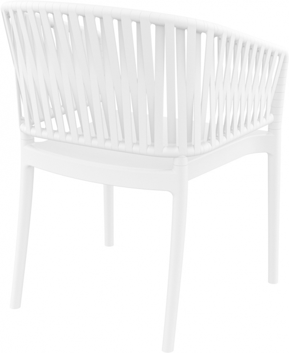 Кресло пластиковое с подушкой Siesta Contract Portofino, белый, бежевый