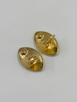 Клипсы с зелёной эмалью