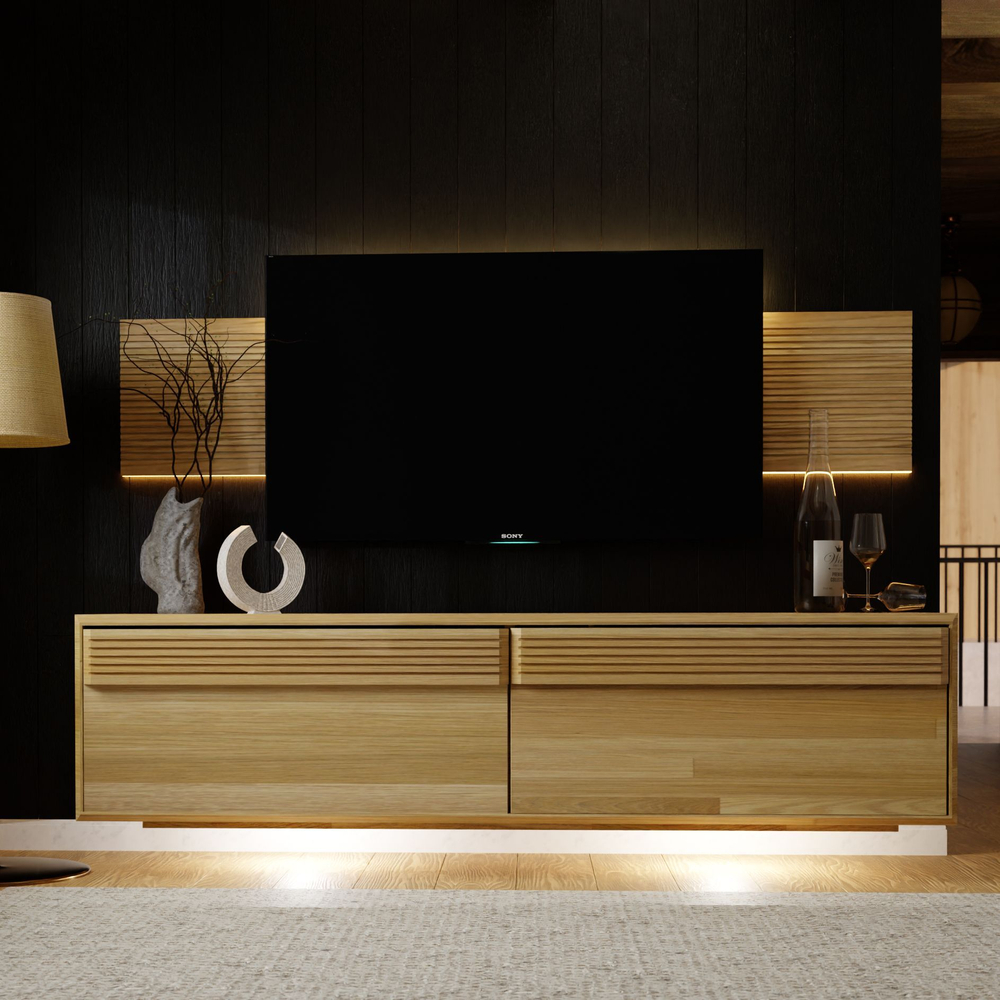 Декоративная панель 180х2х36, Михаэлла, для гостиной, украшение на стену, массив дуба, Dipriz