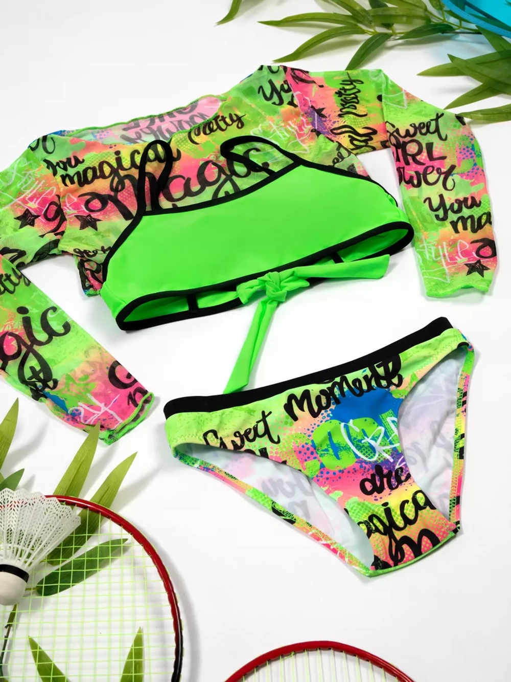 купальник раздельный 3 в 1 с топом парео