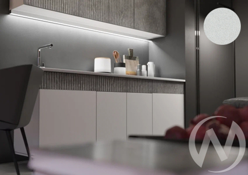 Кухня Оливия NEW 2;0м (белый/белый глянец холодный; мрамор глянец/антарес)