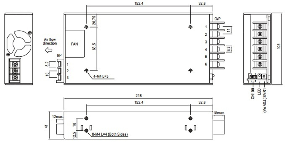 Преобразователь AC-DC сетевой Mean Well HRPG-450-24