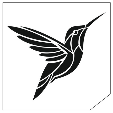 Трафарет для блеск-тату 6*6 птица 47П