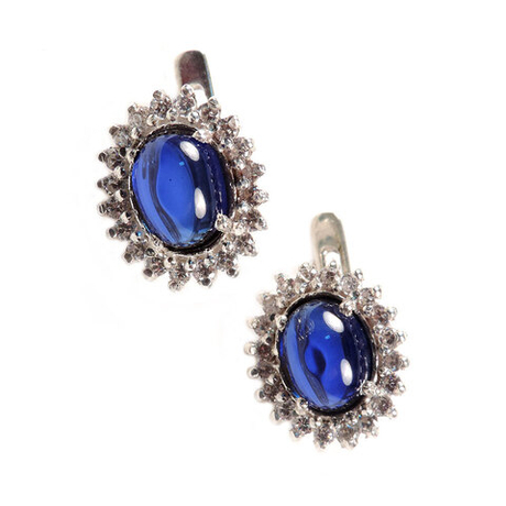 Серьги "Налани" сапфир, фианит