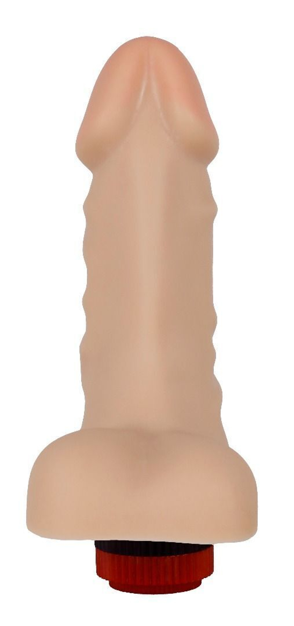 Телесный реалистичный вибратор с мошонкой - 16,5 см. (Цвет: телесный)