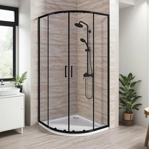 Душевой уголок Good Door Lite 90х90 ЛТ00027 стекло прозрачное/профиль черный матовый