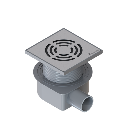 Душевой трап SMART DESIGN 10x10 cm, нерж.сталь ХРОМ