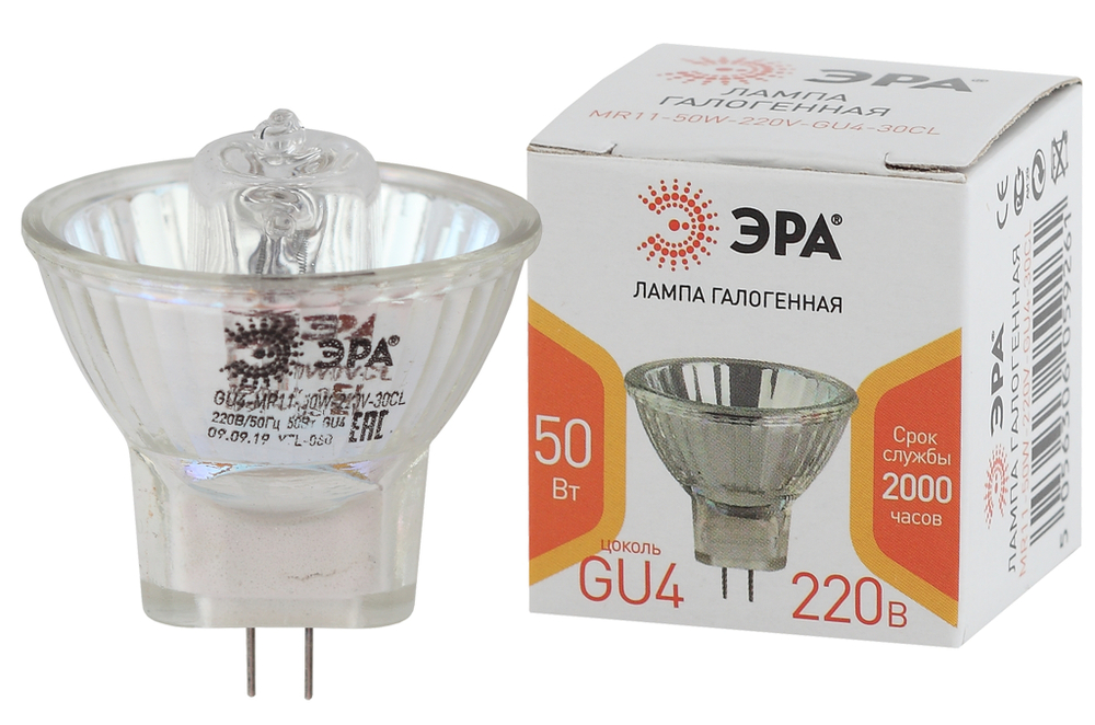 Лампа галогенная Эра MR11 50W-12V-30CL GU4