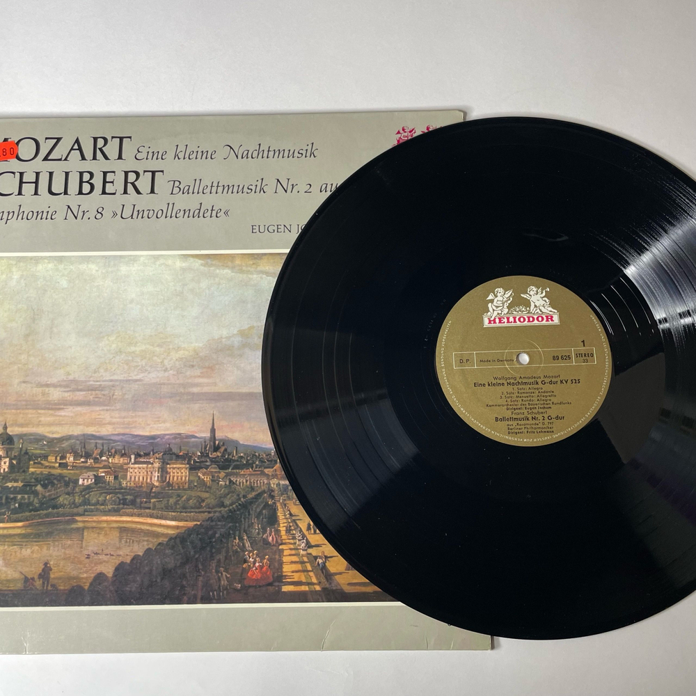 Винтажная виниловая пластинка LP Mozart Моцарт, Schubert Шуберт, Eine Kleine Nachtmusik, Balletmusik Nr. 2 Aus "Rosamunde", Symphonie Nr. 8 (Unvollendete) (Германия 1970)