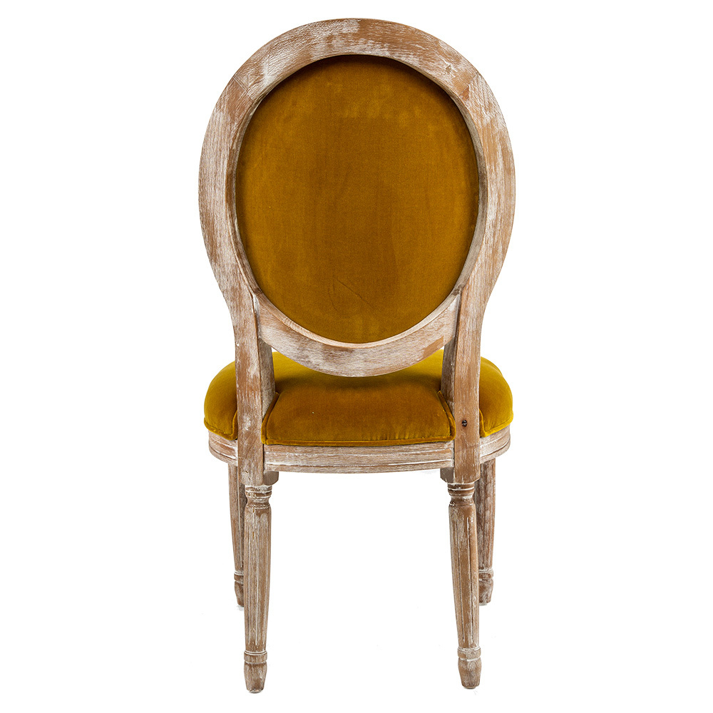 Стул Луи - Медовая горчица бархат лесной орех Объект мечты