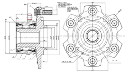 Ступица передняя в сборе L=R MITSUBISHI Pajero III/IV 00 GANZ GIK05025