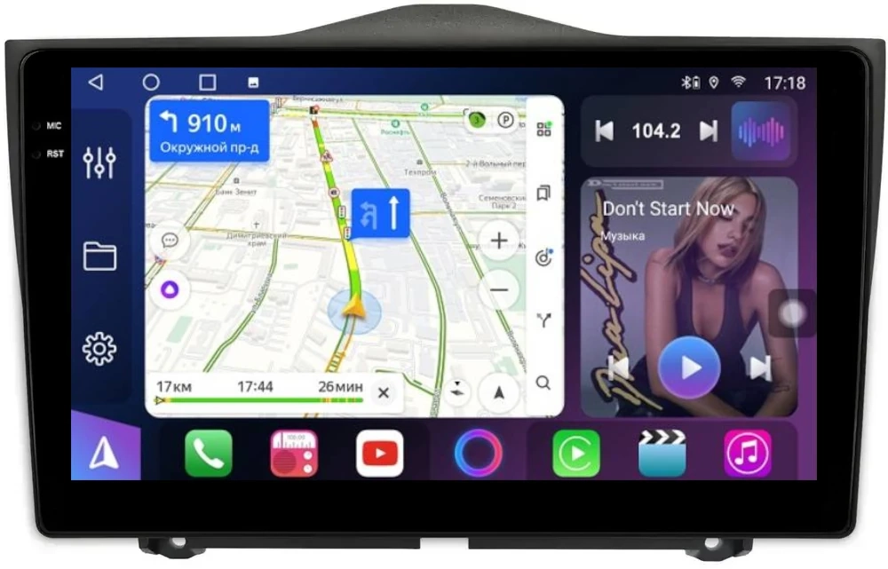 Магнитола для Lada Granta 2018-2024+ - FarCar 1206M монитор 9.5" QLED на Android 14, TS18, CarPlay, 4G SIM-слот